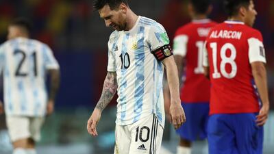 Lionel Messi looks dejected after a match between Argentina and Chile. Getty Images