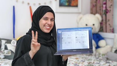 Layan Saad was delighted with her GCSE results. Victor Besa /The National