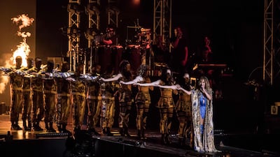 Singer Jennifer Lopez performs onstage during her concert on the beach of North Coast city of New Alamein, north of the Egyptian Capital Cairo. AFP