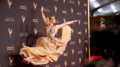 Jessie Graff from 'American Ninja Warrior' poses for photographers at the 2017 Creative Arts Emmy Awards in Los Angeles, California. Danny Moloshok / Reuters