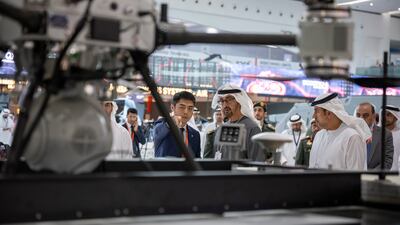 President Sheikh Mohamed tours the event at Abu Dhabi National Exhibition Centre