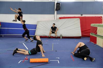 Performers in the La Perle by Dragone show exercise for up to three hours a day. Pawan Singh / The National