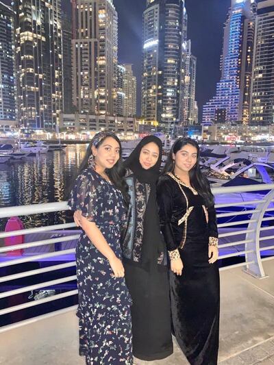 Afaf's sister Nabaa (left), their mum and Afaf (right). Courtesy: Ms Amin