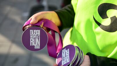 Participants received medals after the Dubai Women's Run.