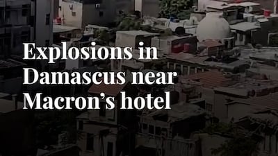 Blasts in Damascus near Macron's hotel