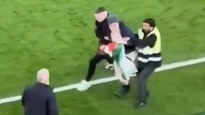 Pro-Palestine protest disrupts Ireland v Austria match