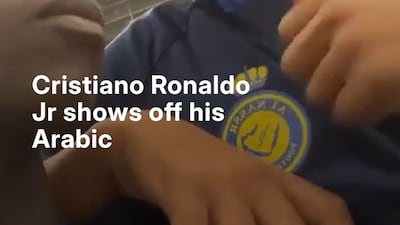 Cristiano Ronaldo Jr shows off his Arabic