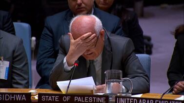 Riyad Mansour breaks down during UN Security Council meeting