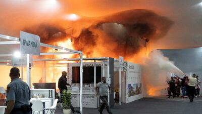 Chaotic moments as fire breaks out at Cop30 summit in Brazil