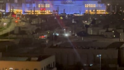 Storm arrives over Sheikh Zayed Grand Mosque in Abu Dhabi