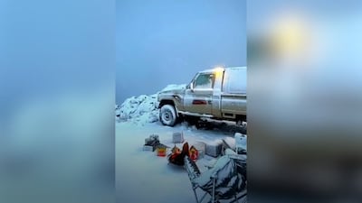 Snowfall turns Jebel Al Lawz into winter getaway for Saudis