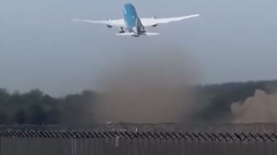 Plane overruns runway during take-off