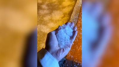 Heavy rain and hail swept into parts of the UAE overnight