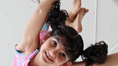 Eight-year-old Emirati acrobat finds her feet in the air