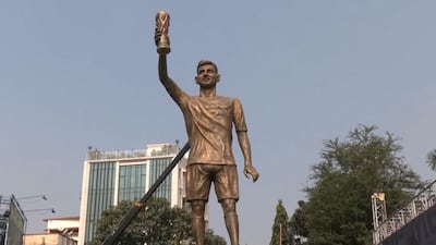 Giant statue of Lionel Messi unveiled in Kolkata