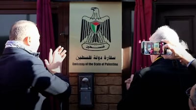 Palestinian embassy officially opens in London