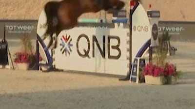 World's top show jumpers compete at Egypt's Giza Pyramids