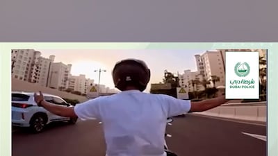 Dubai motorcyclist caught performing dangerous stunts