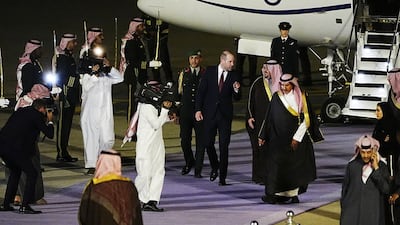 UK's Prince William begins three-day visit to Saudi Arabia