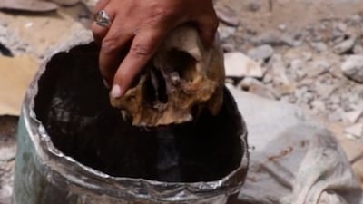 This man is searching for the remains of his loved ones in Gaza rubble