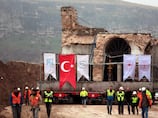 Mosque on the move: Historic Islamic site in Turkey wheeled away ahead of dam flooding