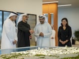 Sheikh Khaled views plans for Dh100bn Marsa Al Saadiyat development featuring underground Etihad Rail station