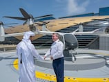 Sheikh Hamdan reviews Dubai's first air taxi station